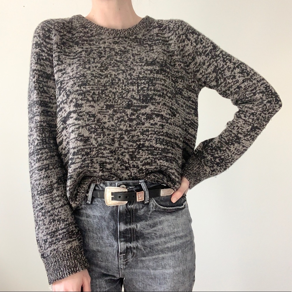 360 Cashmere Gray Black Sweater